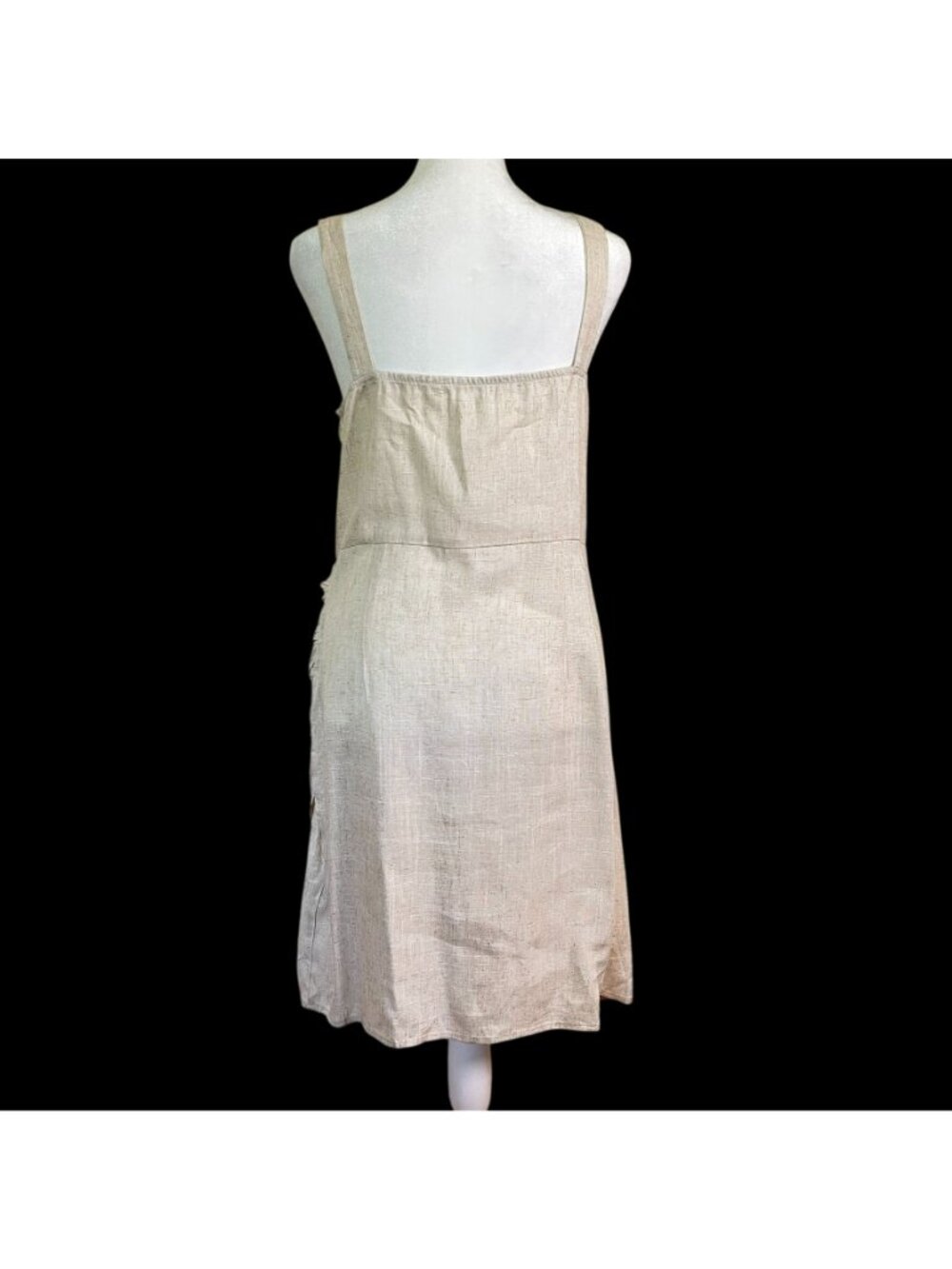 NWT Linen Womens Sz XL Dress Midi Surplice Neckline Coastal Resort Euro Summer - Picture 4 of 12